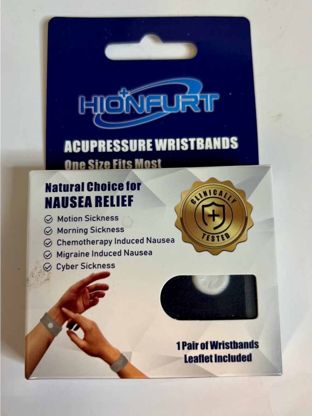 Gray Acupressure Wristbands for Nausea Relief - One Pair